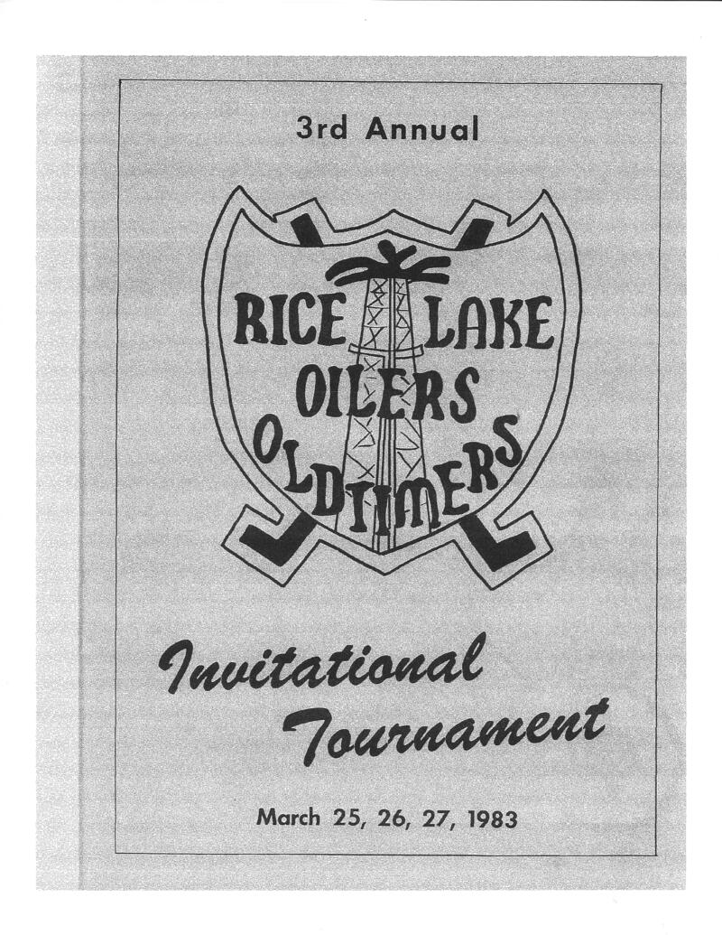 1983 program-Rice Lake Oilers Oldtimers tourney | Cobourg and District